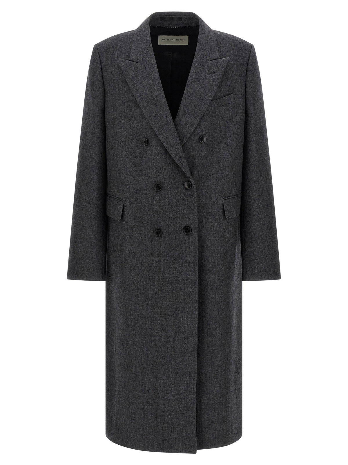 Dries Van Noten Gray Wool Coat