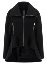 Rick Owens Black Virgin Wool Coat