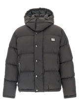 Dolce & Gabbana Gray Polyamide Full-Length Jacket
