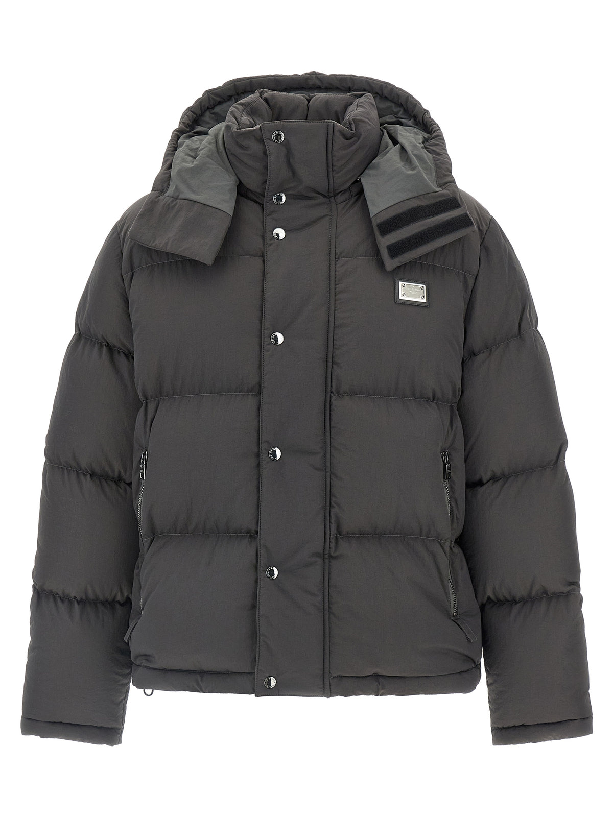 Dolce & Gabbana Gray Polyamide Full-Length Jacket