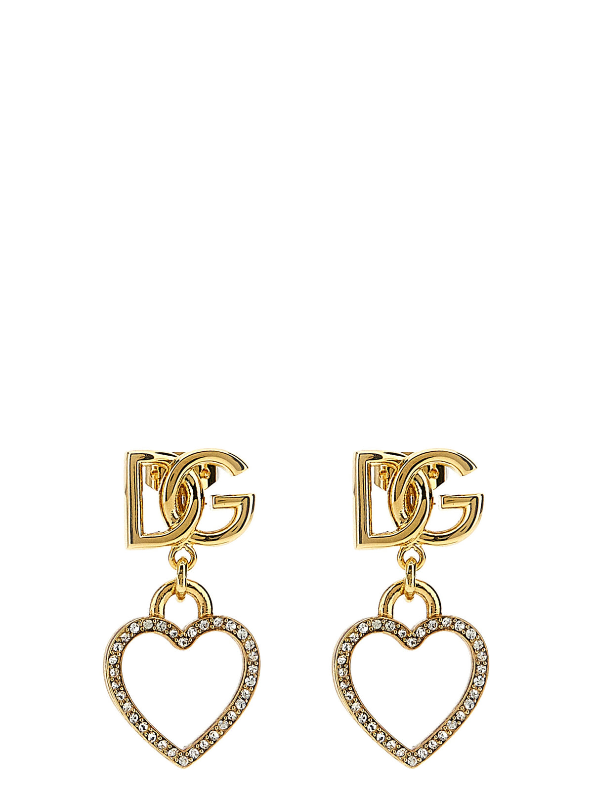 Dolce & Gabbana Gold Brass Earrings with Crystals