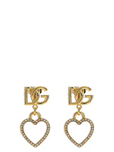 Dolce & Gabbana Gold Brass Earrings with Crystals