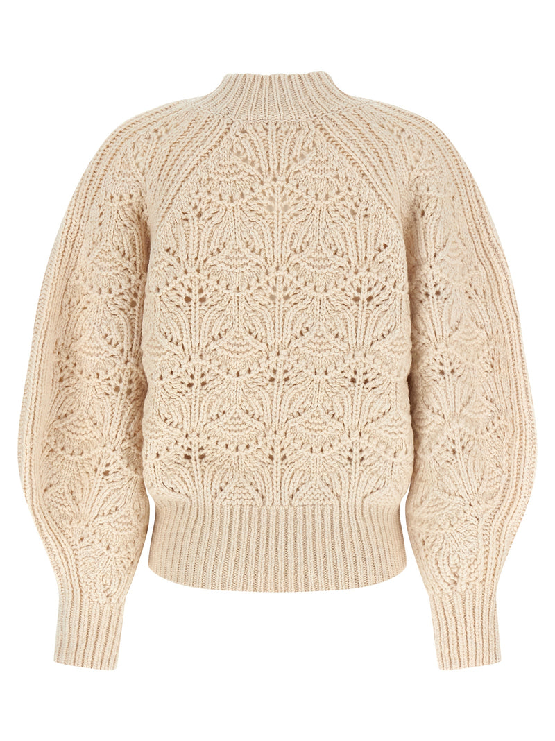 Zimmermann Hypnotic Cable Knit Beige Wool Cardigan