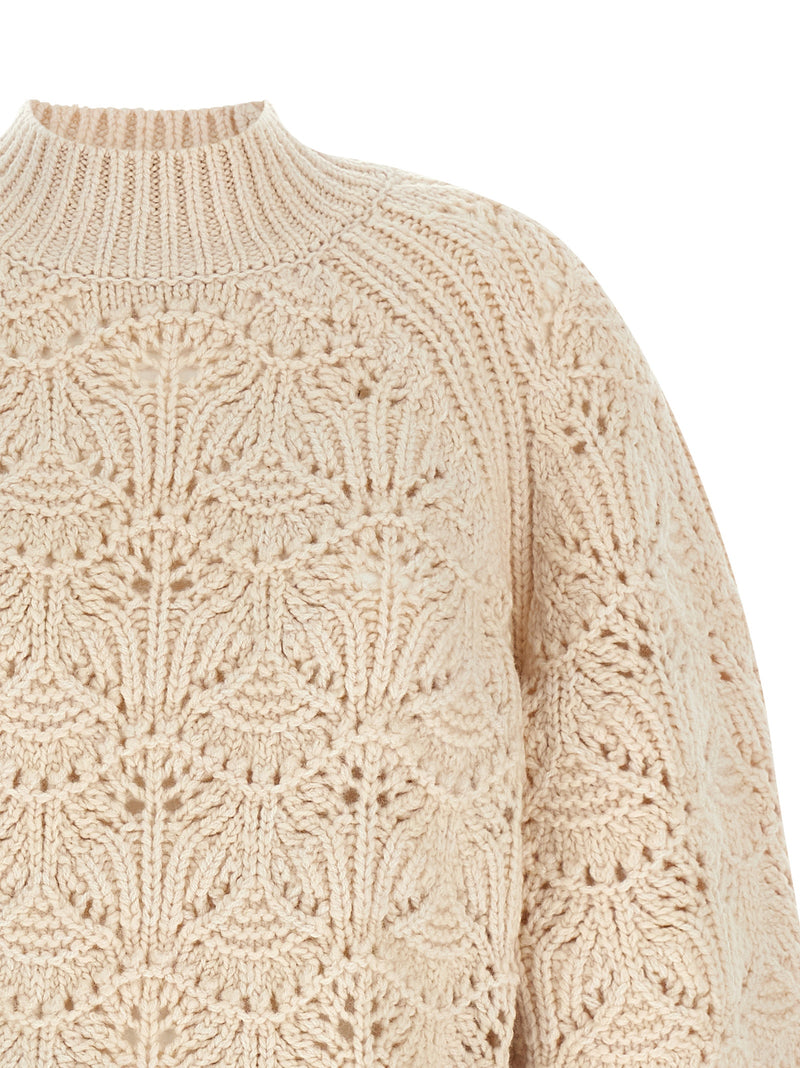 Zimmermann Hypnotic Cable Knit Beige Wool Cardigan
