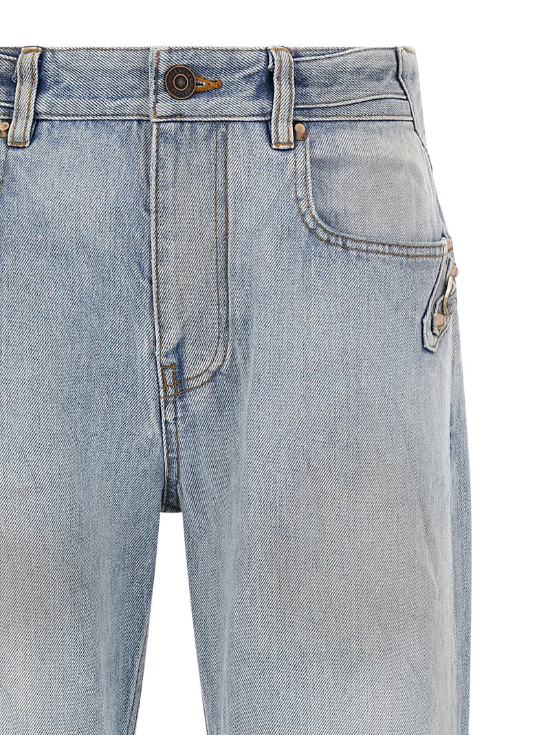 Balenciaga Blue Cotton Straight-Leg Jeans