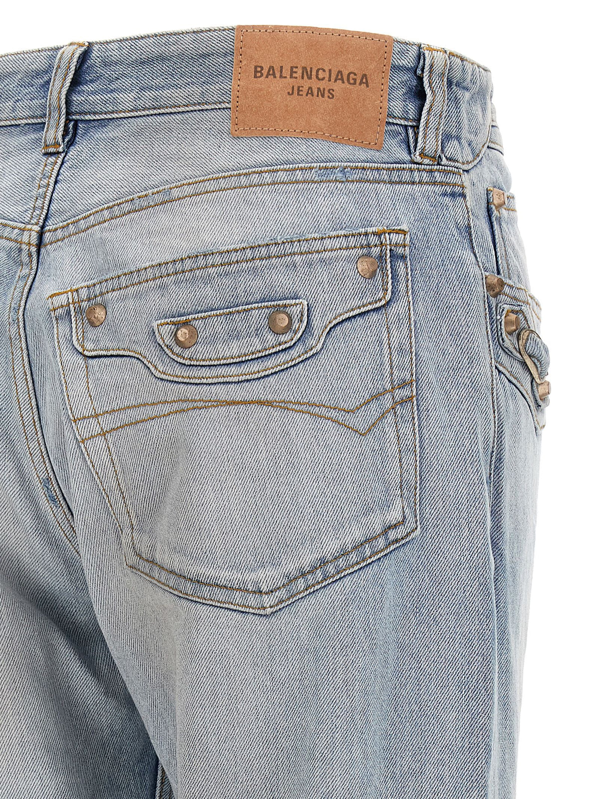 Jean Balenciaga droit en coton bleu