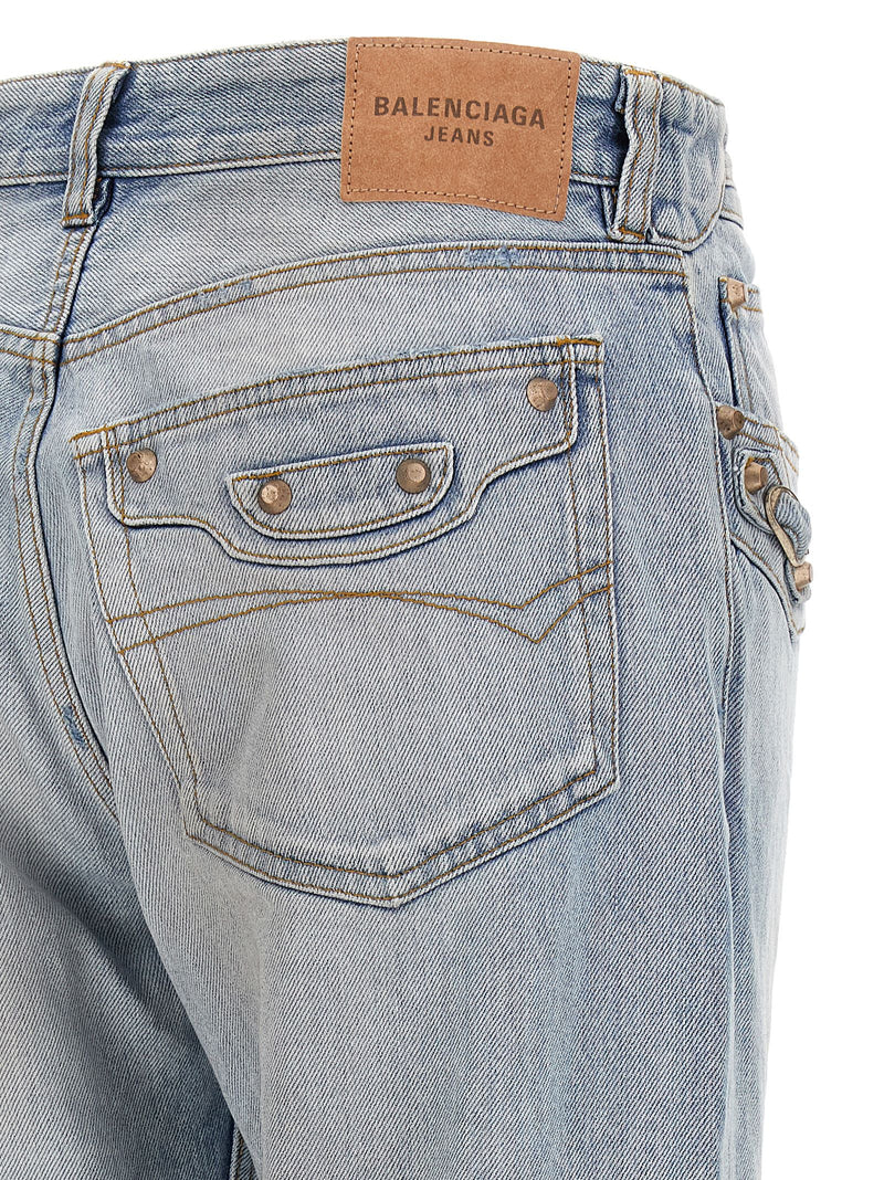 Balenciaga Blue Cotton Straight-Leg Jeans