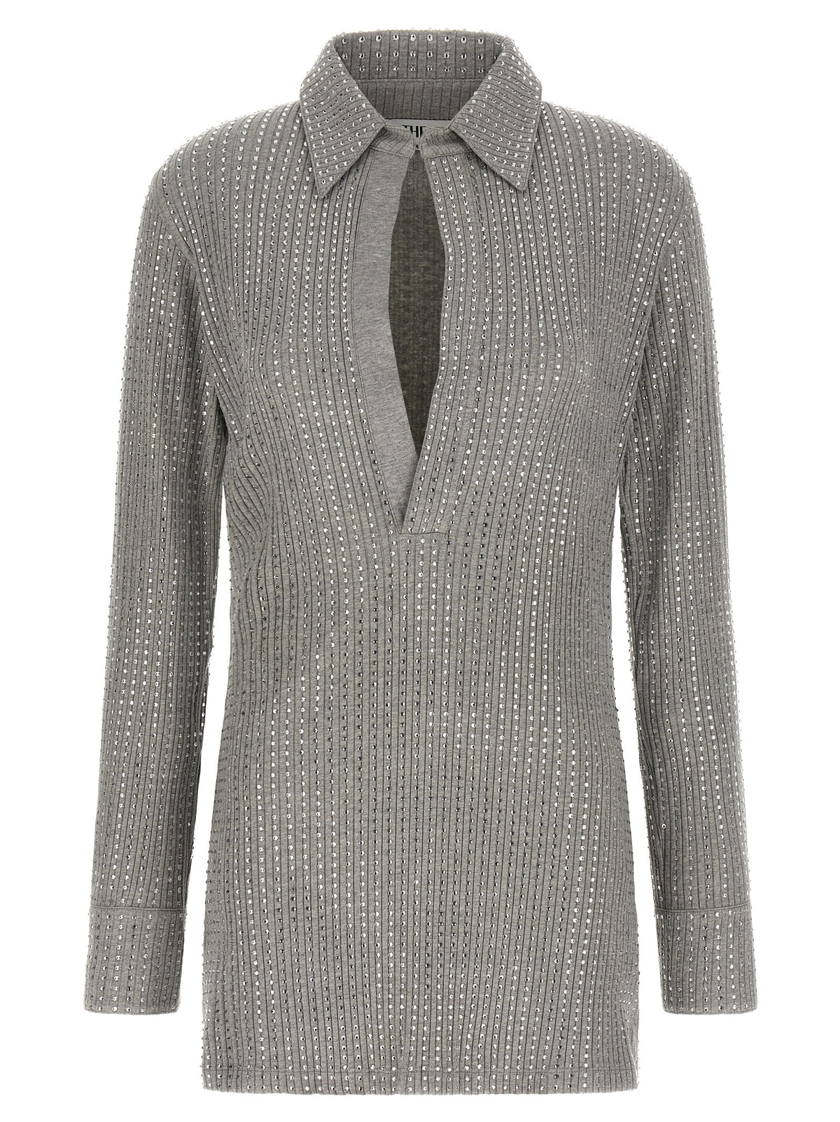 La robe courte Attico en coton gris