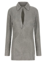 La robe courte Attico en coton gris