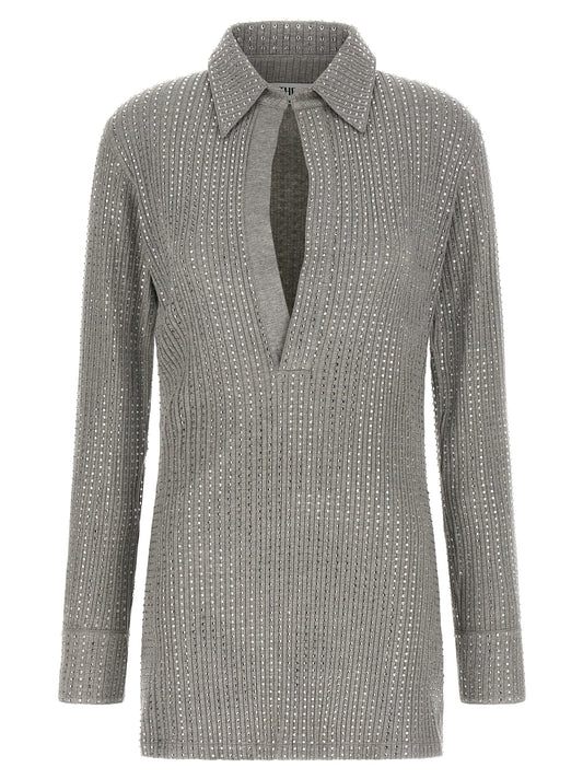 La robe courte Attico en coton gris