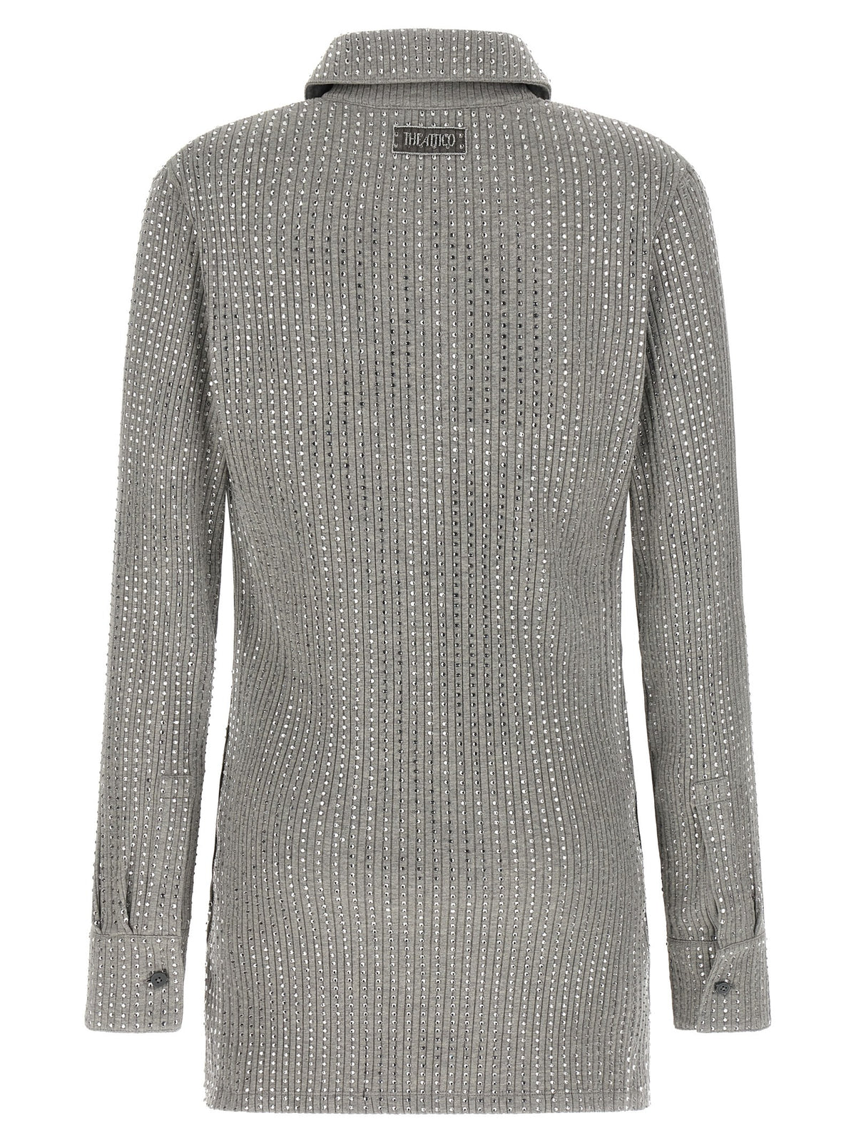 La robe courte Attico en coton gris