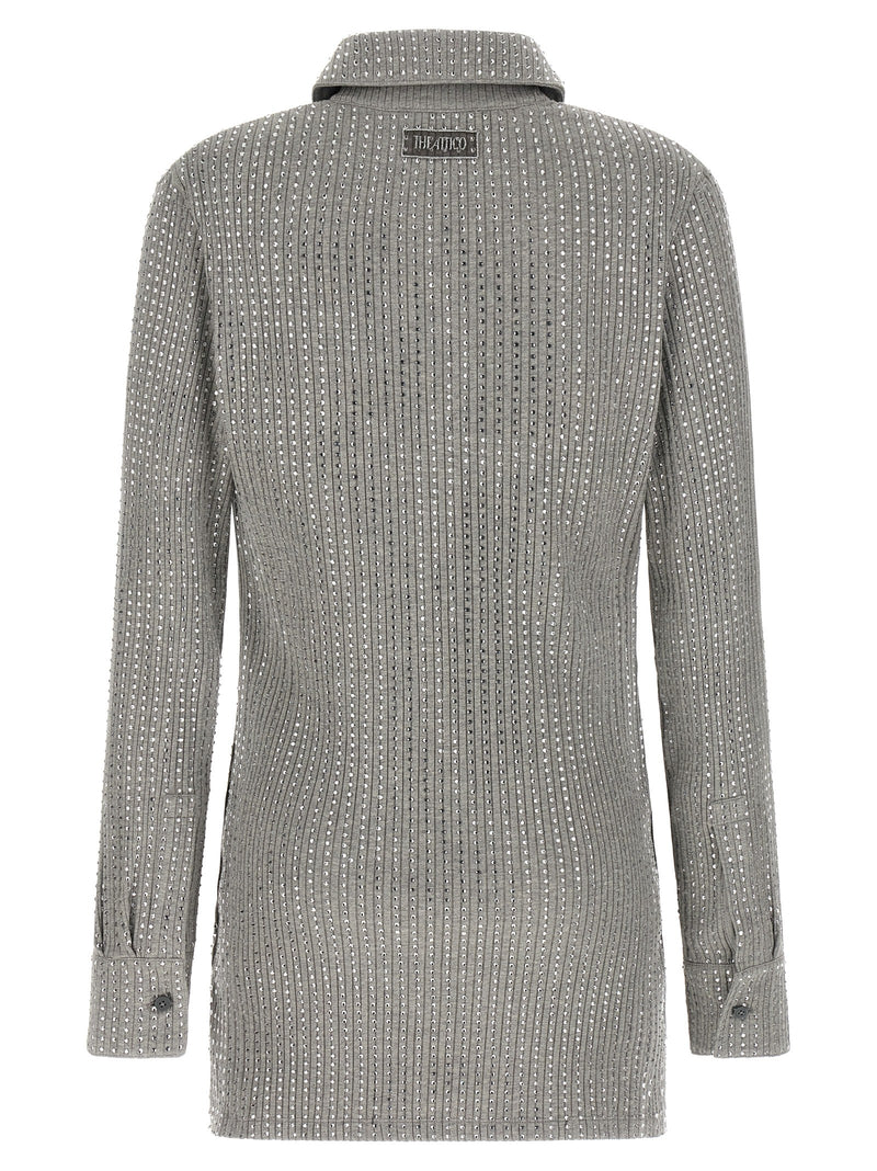 La robe courte Attico en coton gris
