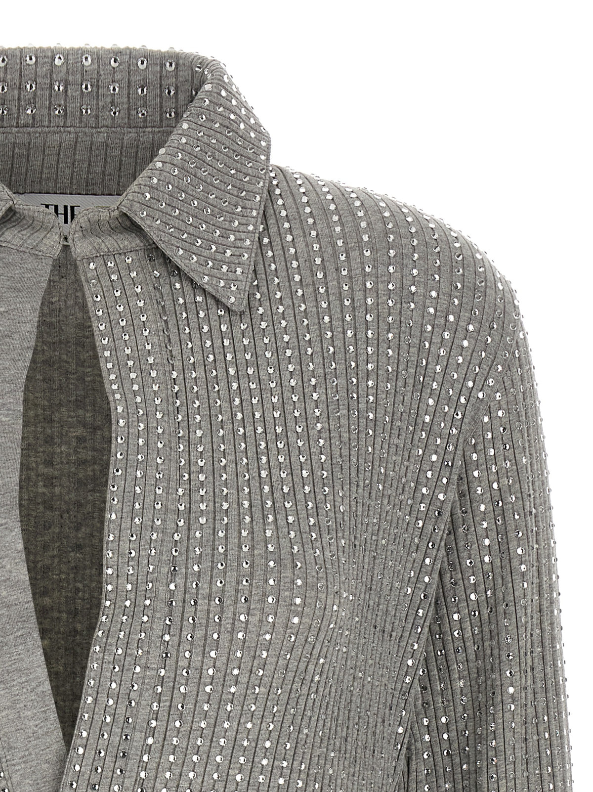 La robe courte Attico en coton gris