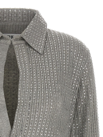 The Attico Gray Cotton Short Dress