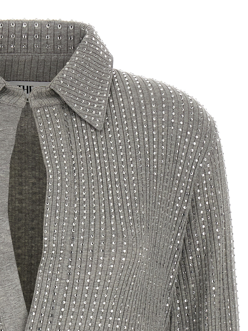 La robe courte Attico en coton gris