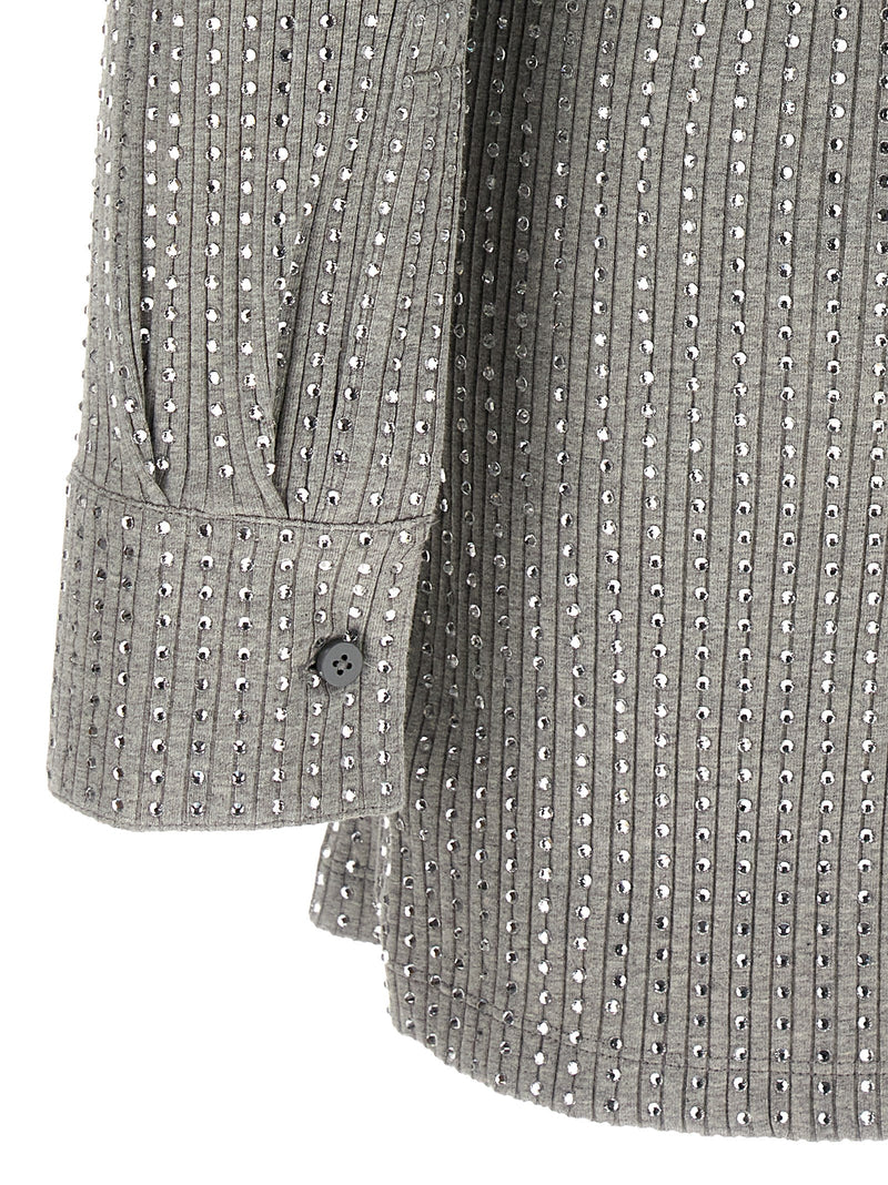 La robe courte Attico en coton gris