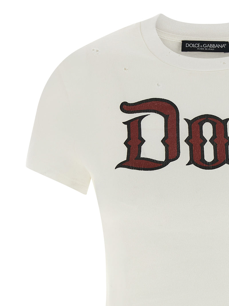 Dolce & Gabbana White Cotton T-Shirt