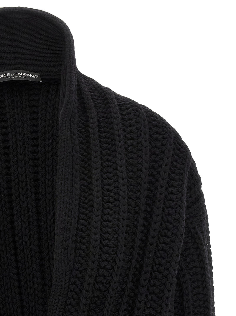 Dolce & Gabbana Black Virgin Wool Cardigan