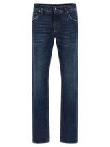 Dolce & Gabbana Blue Cotton Straight-Leg Jeans
