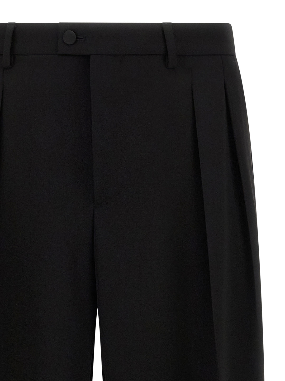 Dolce & Gabbana Black Virgin Wool Dress Pants for Men