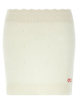 Chloé White Wool Long Skirt