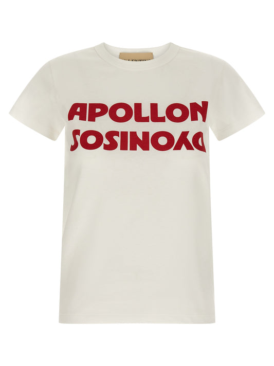 Valentino Garavani White Cotton T-Shirt with Artistic Print