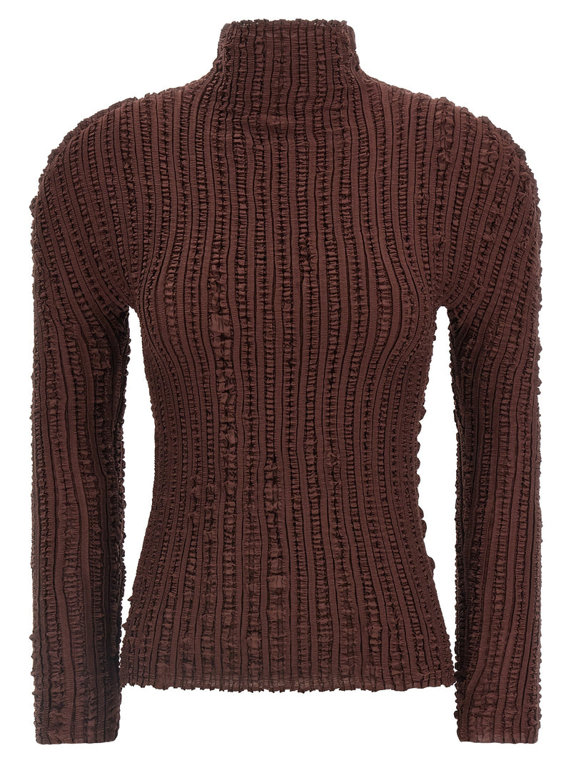 Issey Miyake Brown Polyester Cardigan