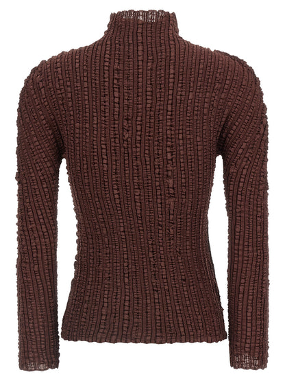 Issey Miyake Brown Polyester Cardigan