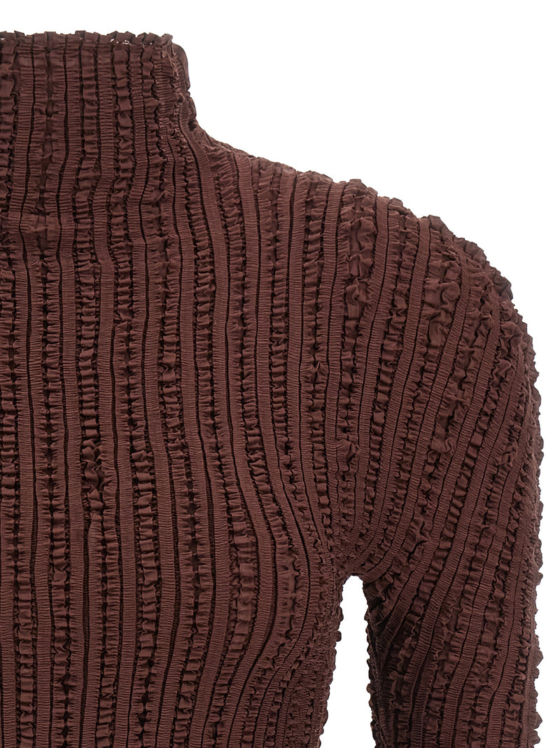Issey Miyake Brown Polyester Cardigan