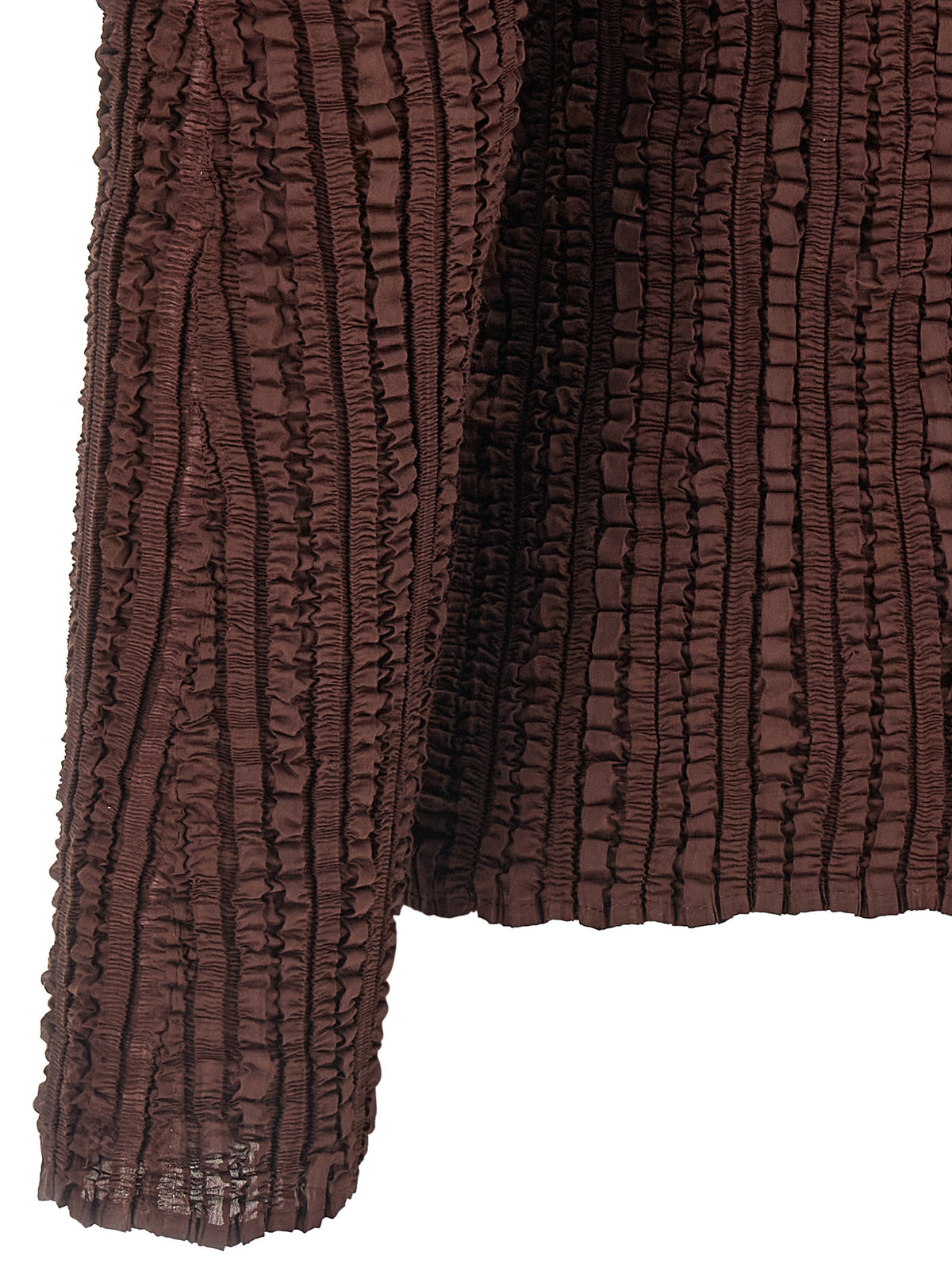 Issey Miyake Jellyfish Pleats Brown Cardigan for Women