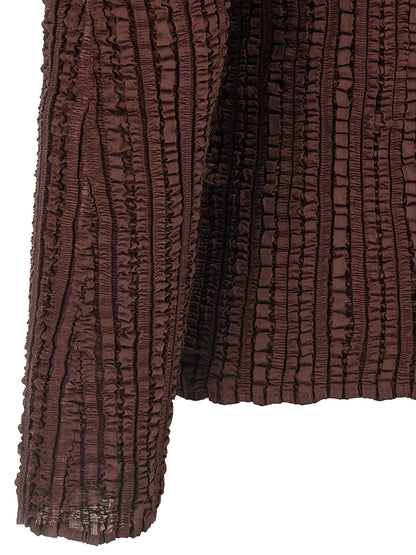 Issey Miyake Brown Polyester Cardigan