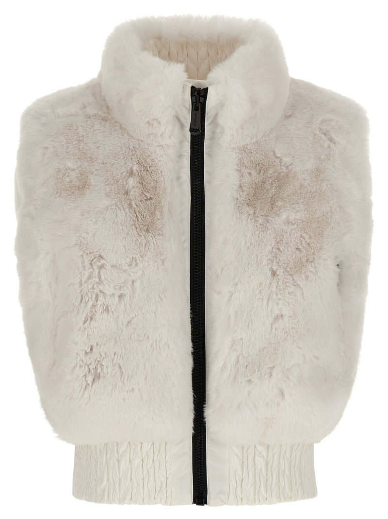 GOLDBERGH Dahlia White Sleeveless Jacket for Women