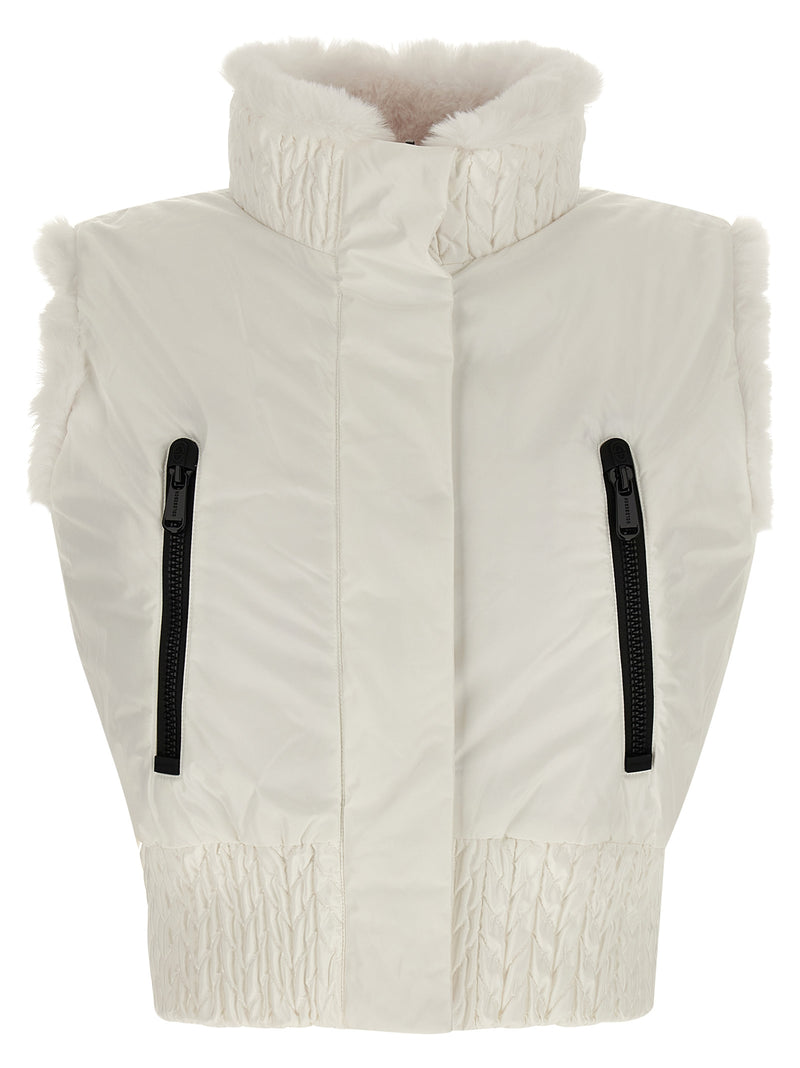 GOLDBERGH Dahlia White Sleeveless Jacket for Women
