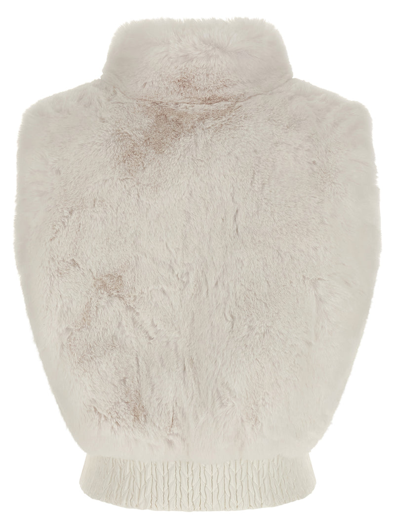 GOLDBERGH Dahlia White Sleeveless Jacket for Women