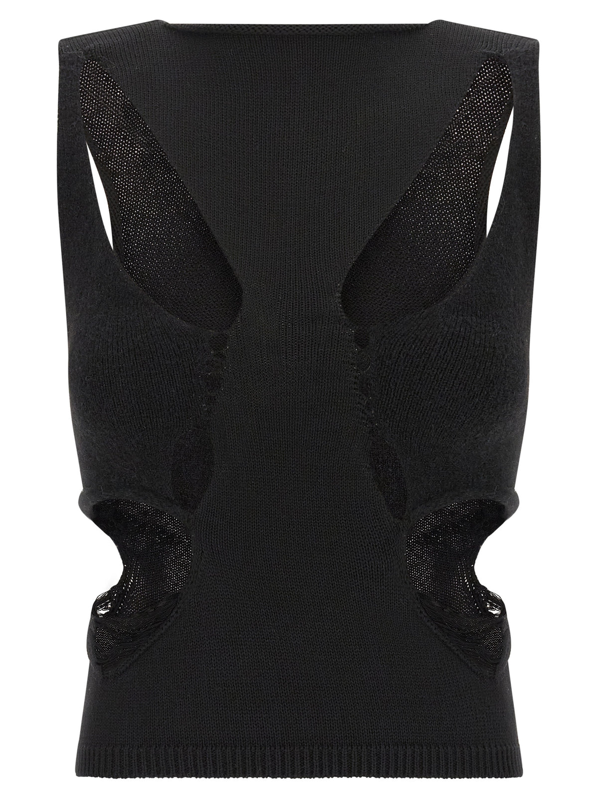 Rick Owens Black Wool Tank Tops