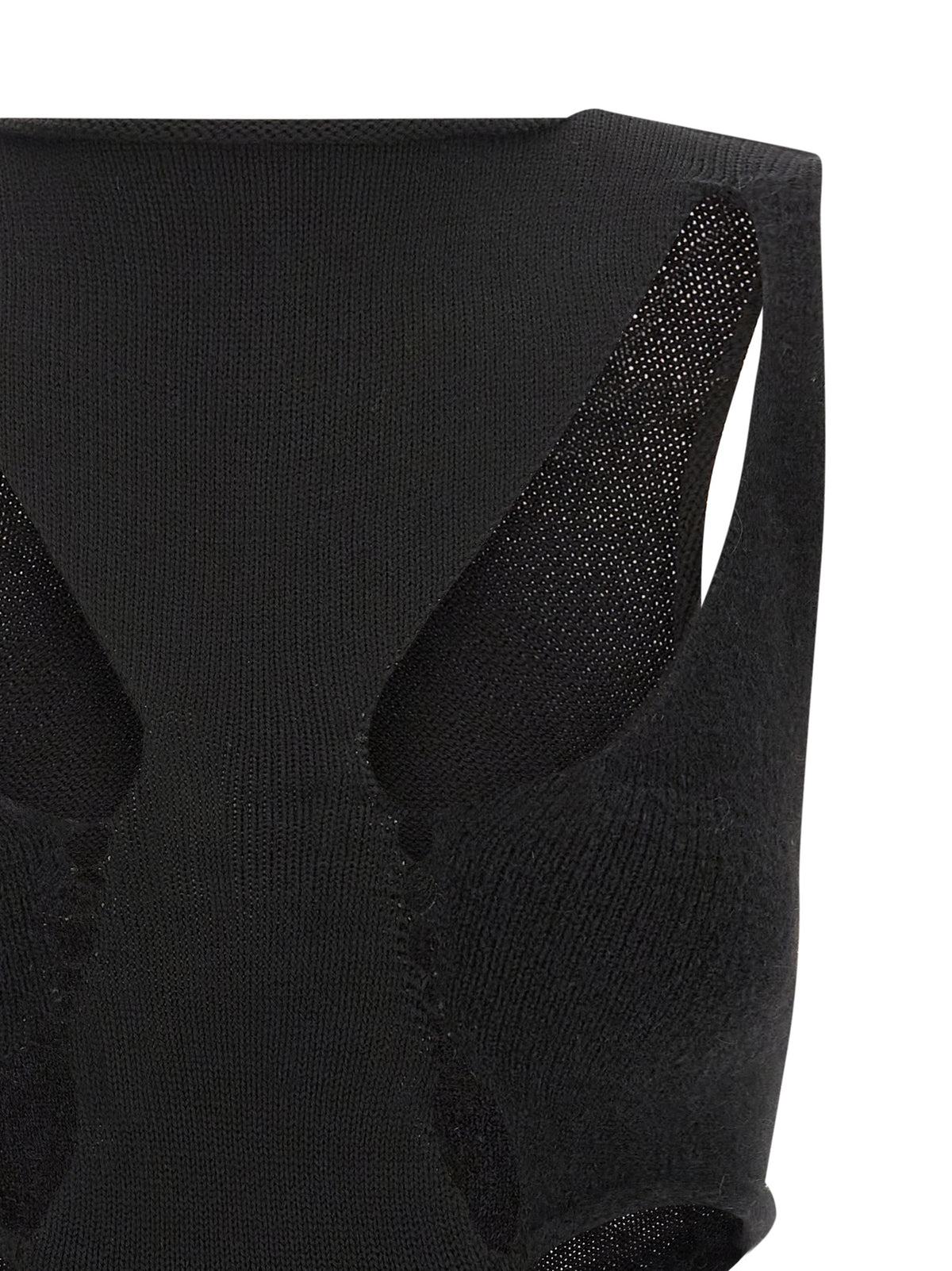 Rick Owens Black Wool Tank Tops