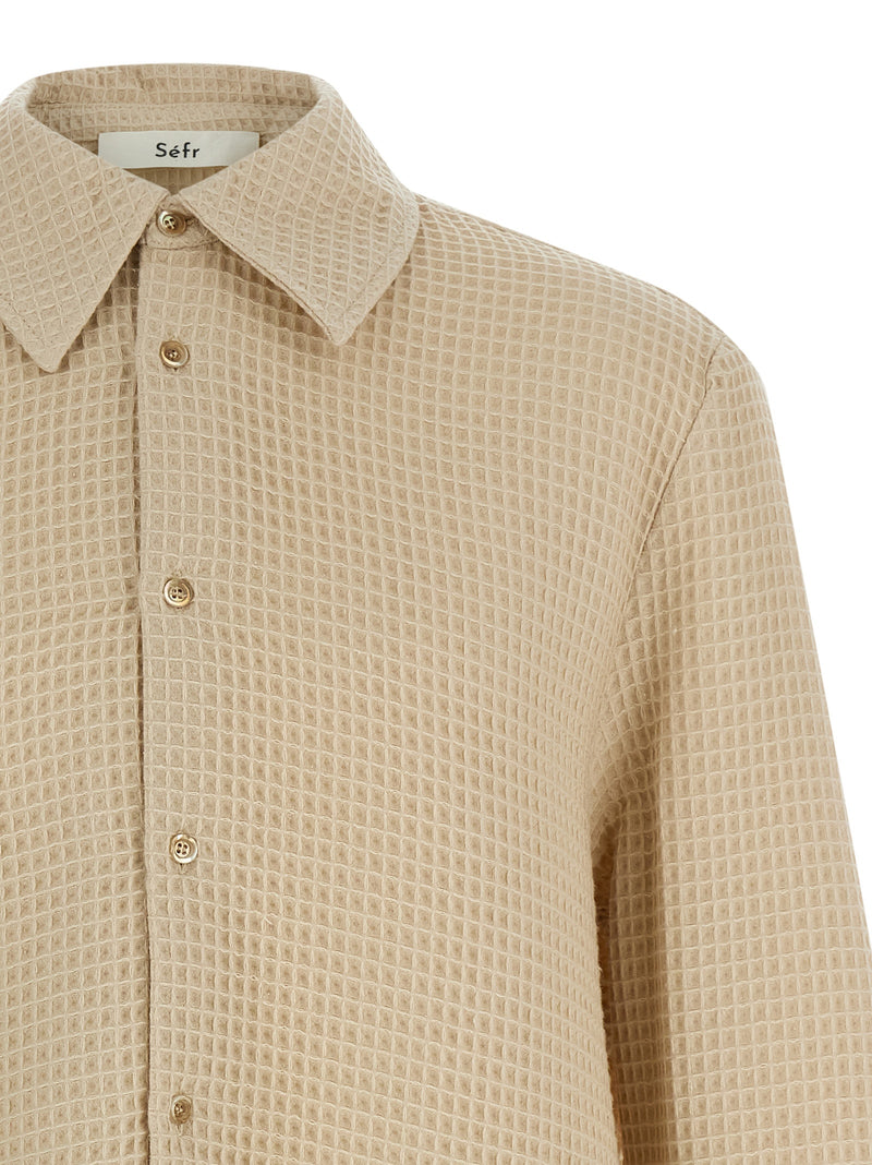SÉFR Oseary Beige Cotton Blouse - Contemporary Style