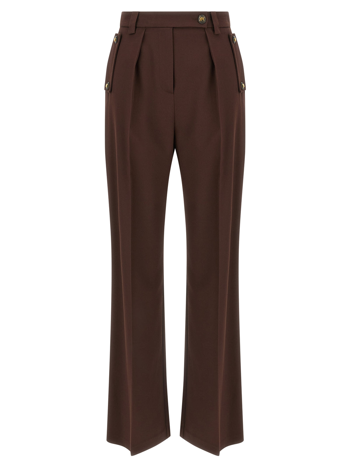 Elisabetta Franchi Brown Polyester Casual Pants