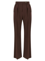 Elisabetta Franchi Brown Polyester Casual Pants