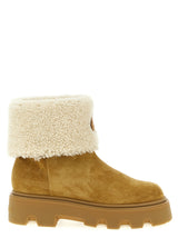 Moncler Aurea Beige Calfskin Ankle Boots for Women