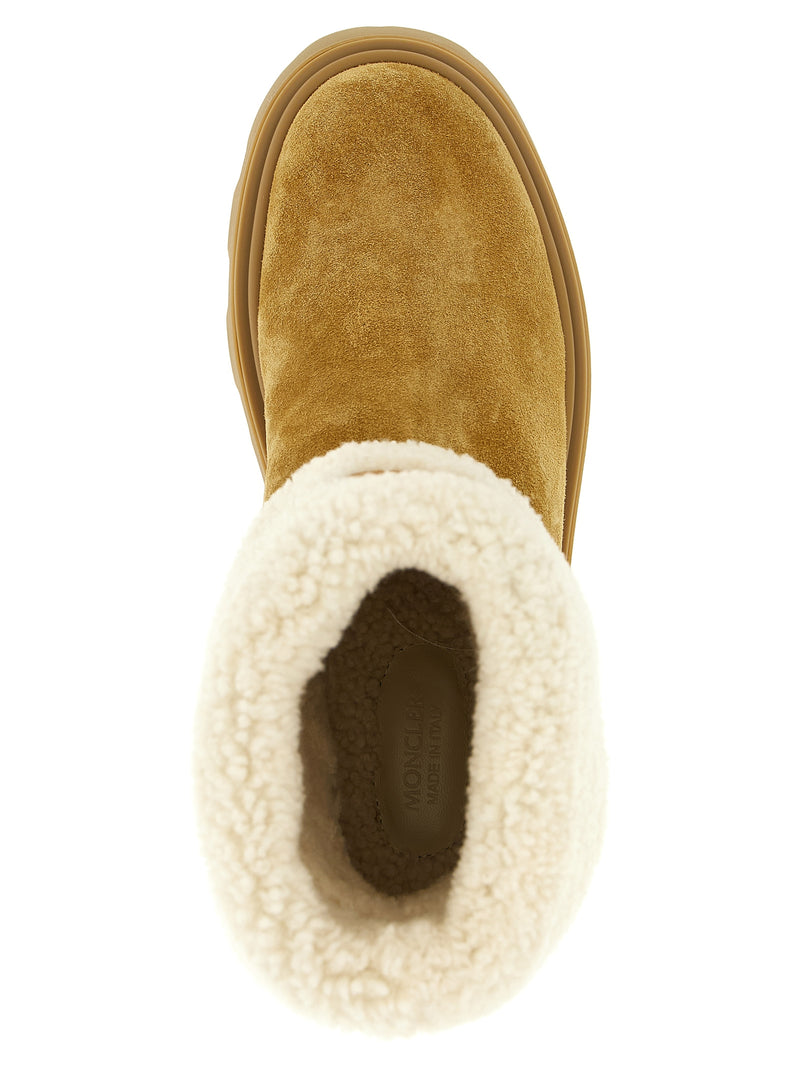 Moncler Aurea Beige Calfskin Ankle Boots for Women