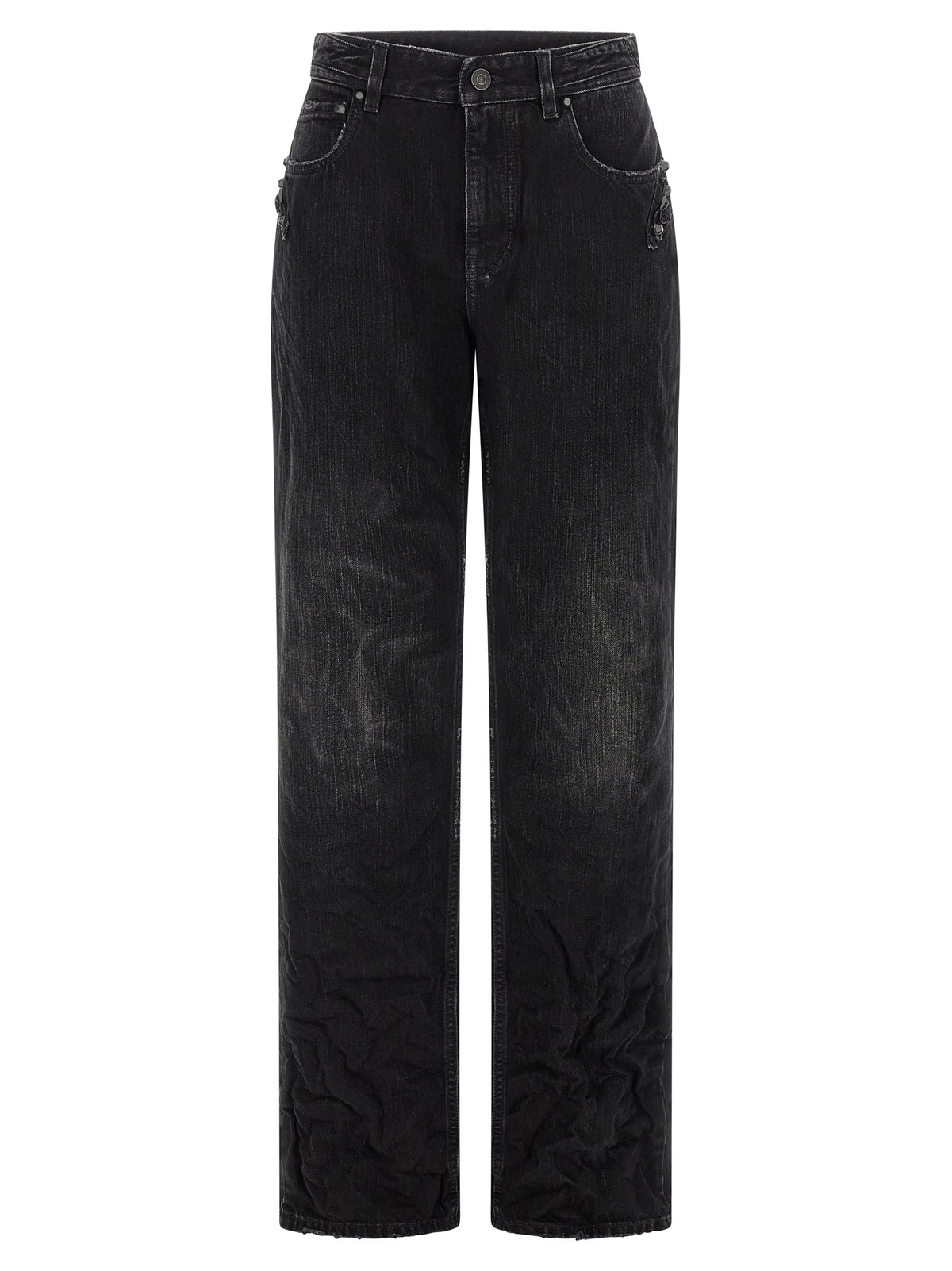 Balenciaga Black Cotton Straight-Leg Jeans - City Collection
