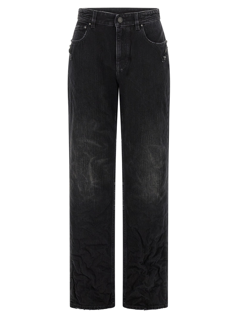 Balenciaga Black Cotton Straight-Leg Jeans - City Collection