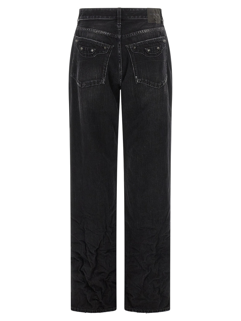 Balenciaga Black Cotton Straight-Leg Jeans - City Collection