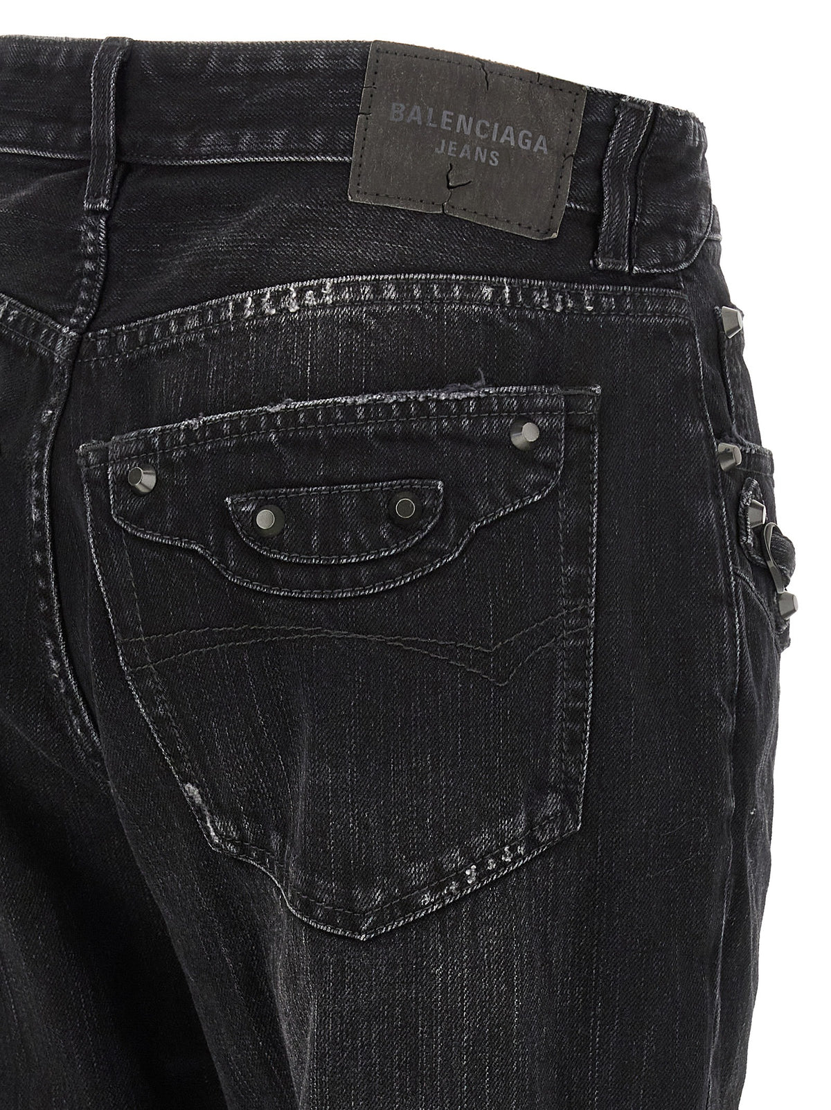 Balenciaga Black Cotton Straight-Leg Jeans - City Collection