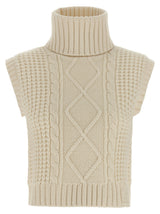PERFECT MOMENT White Merino Wool Sleeveless Jacket