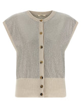 Haikure Beige Virgin Wool Sleeveless Jacket