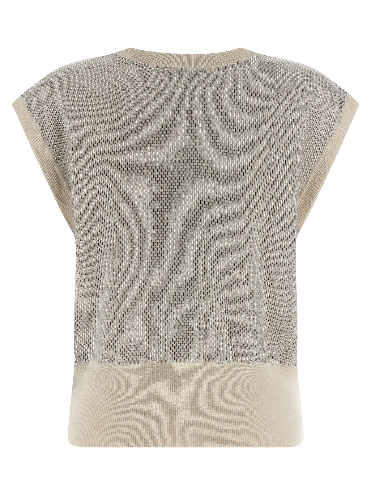 Haikure Beige Virgin Wool Sleeveless Jacket
