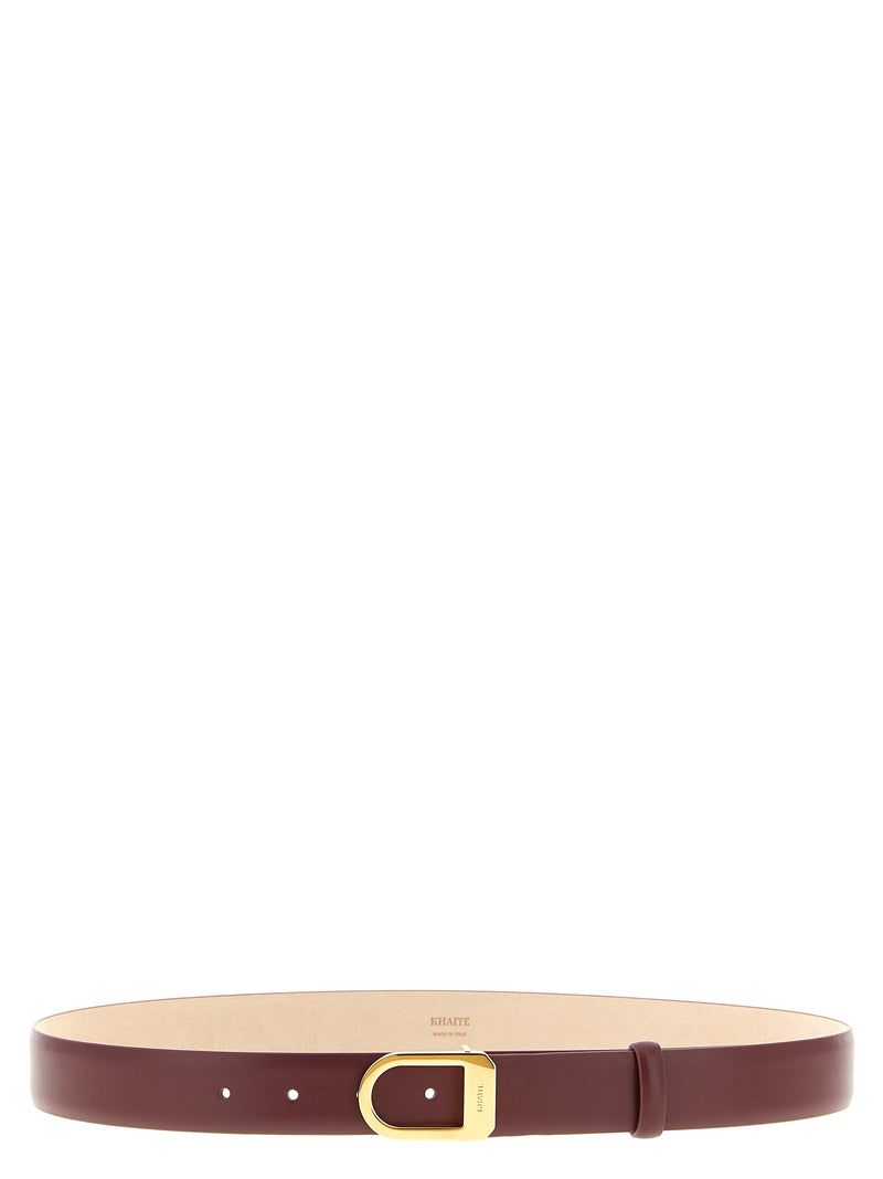 Khaite Bordeaux Calfskin Regular Belt - Luxury Accessory