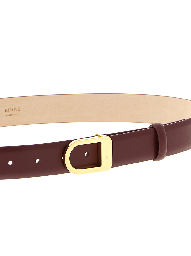 Khaite Bordeaux Calfskin Regular Belt - Luxury Accessory